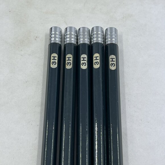 Vintage Eberhard Faber Microtomic 3H Woodclinched 600 Lot Of 5 In Plastic Case - Picture 9 of 11